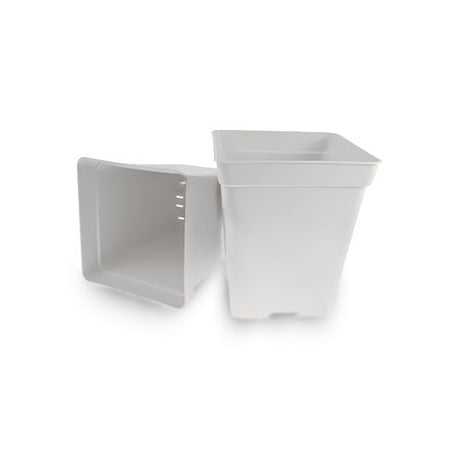 Blumentopf aus Kunststoff, viereckig weiß 20x20x23 cm - 5,7 l - Growshop360