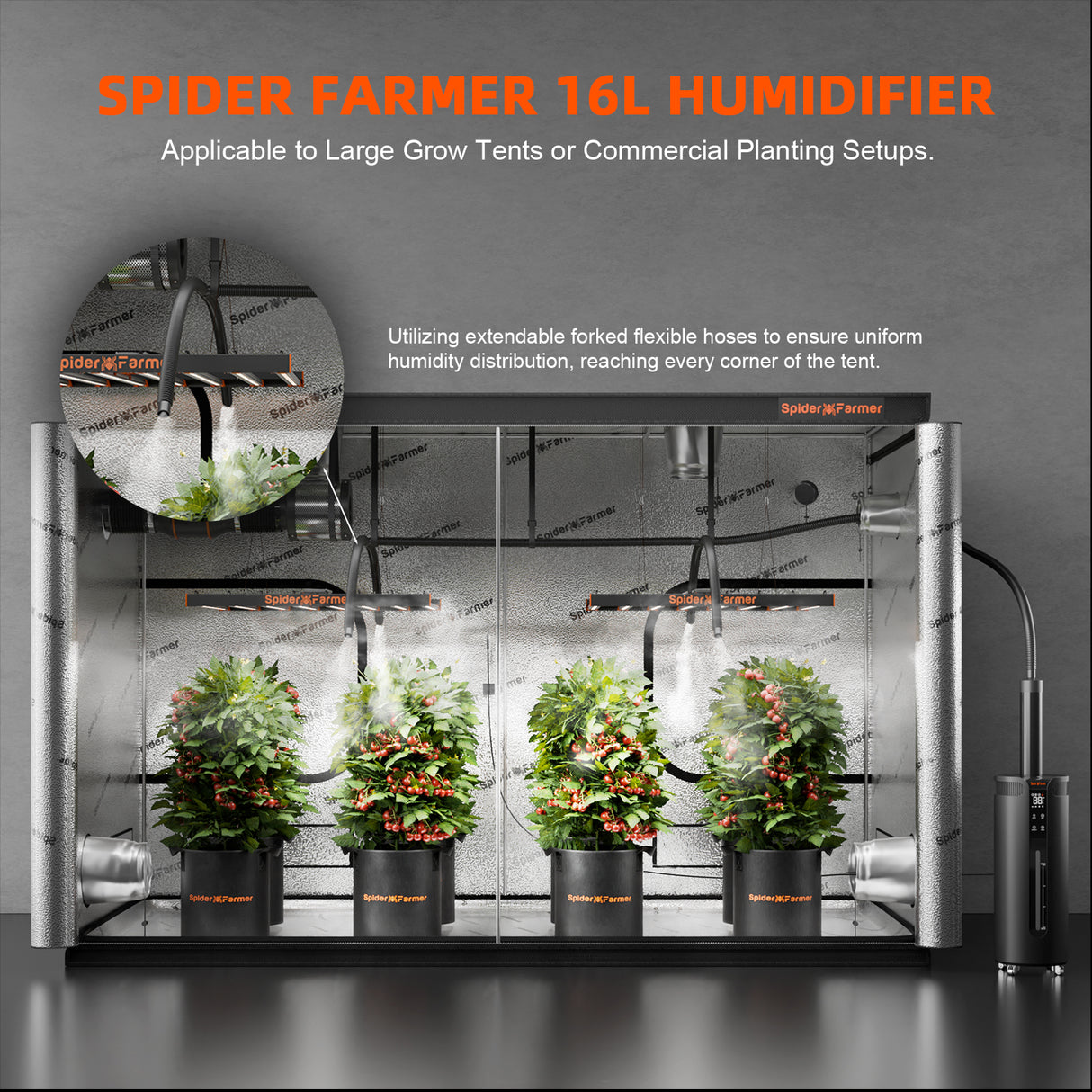 Spider Farmer® 16 L cold mist humidifier for plants