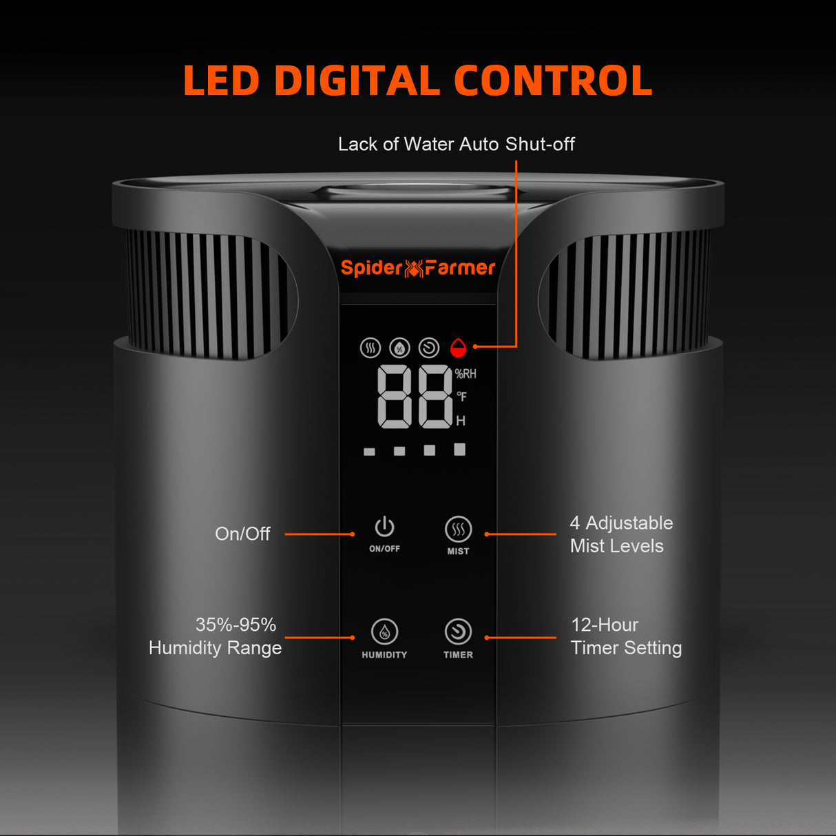 Spider Farmer® 16 L cold mist humidifier for plants