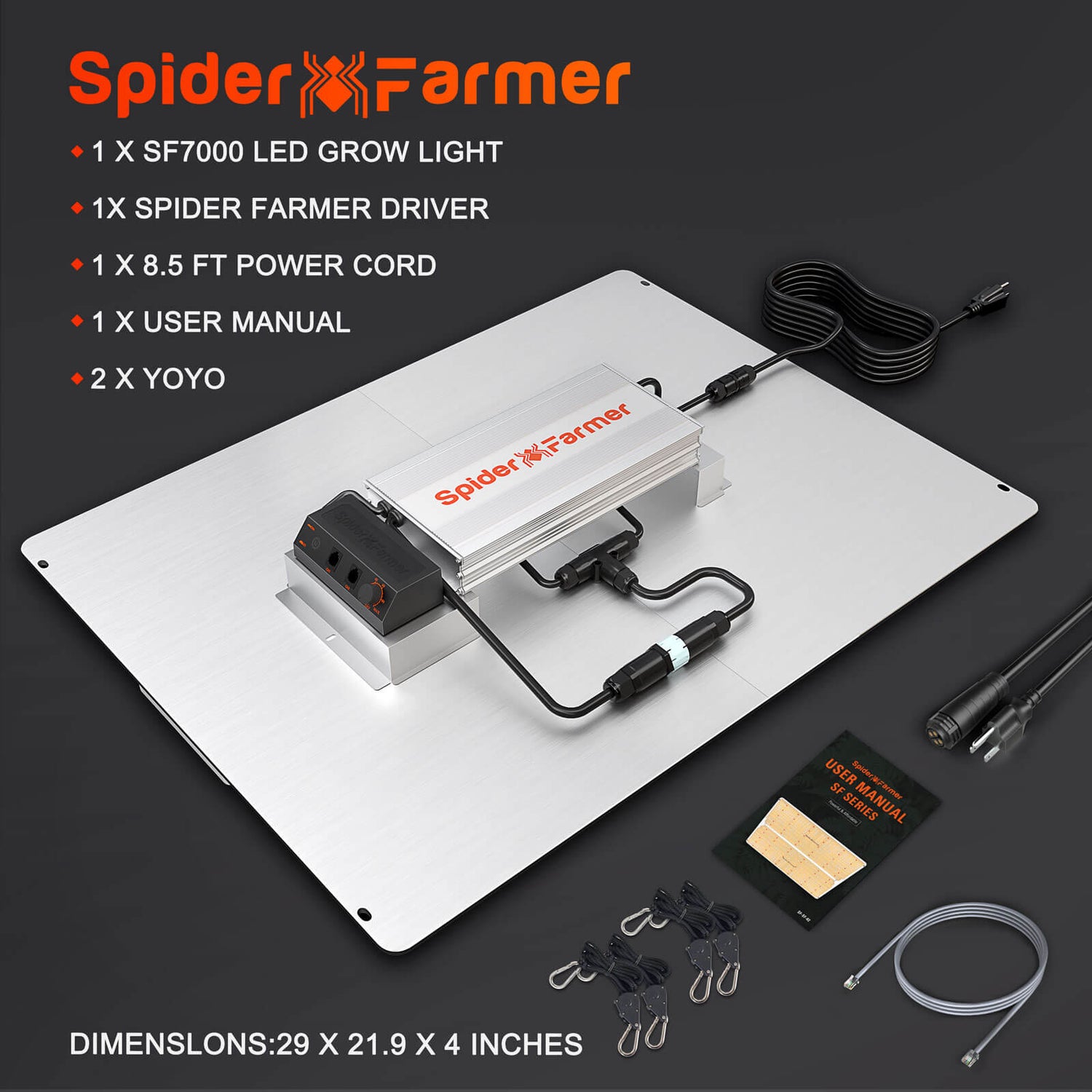 Spider Farmer® SF7000 650W foldable LED grow light