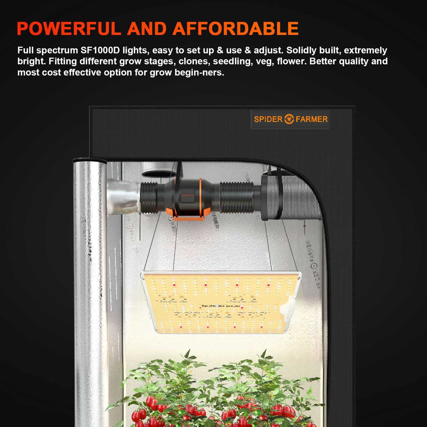 Spider Farmer SF1000D 100W full spectrum LED plant lamp