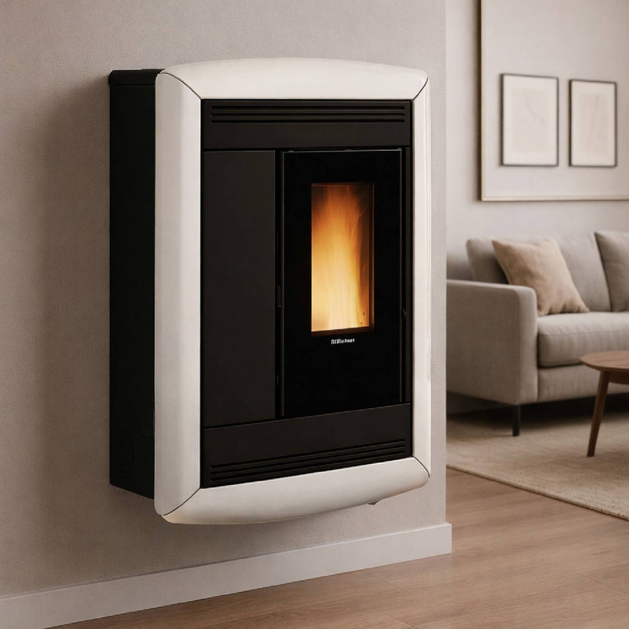 Extraflame Souvenir Plus Lux 5.0 Pelletofen 287 m³ Gusseisen Majolika Weiß
