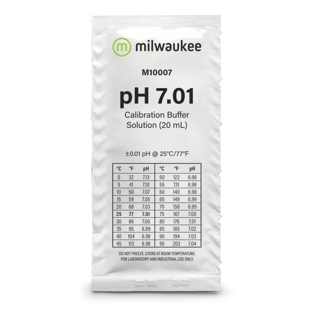 Milwaukee pH 7.01 Puffer 20 ml, Kalibrierlösung BOX 25 Stück - Growshop360