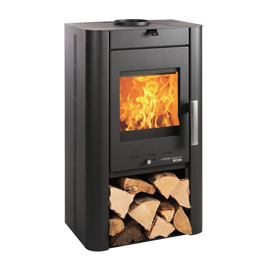 Haas+Sohn Prunus II Kaminofen 7,4 kW Energieeffizienzklasse A mit Holzfach