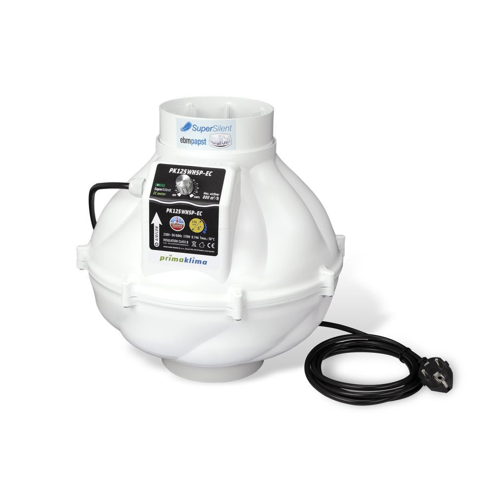 Prima Klima Rohrventilator Whisperblower EC 125 mm - 800 m3/Std, EC Motor - Growshop360