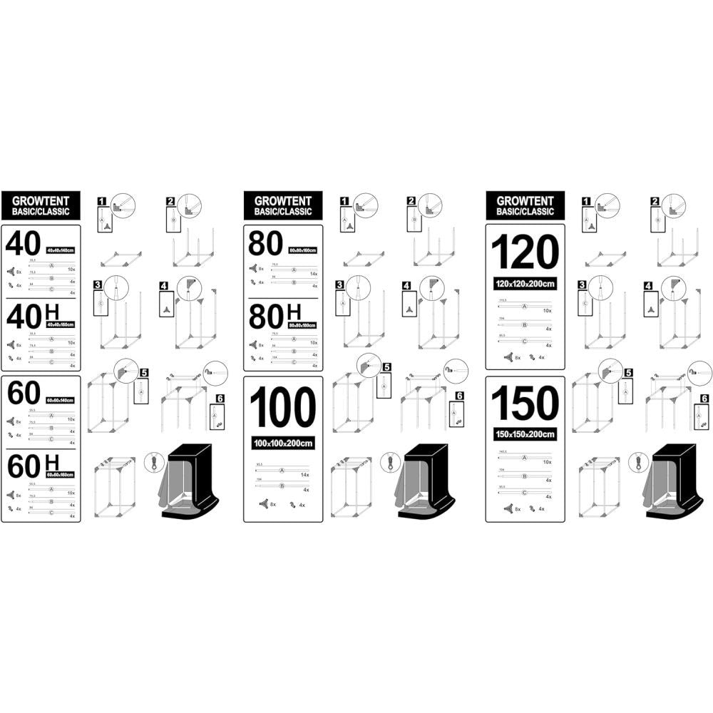 Trafika Growzelt 60, 60x60x160 cm - Growshop360