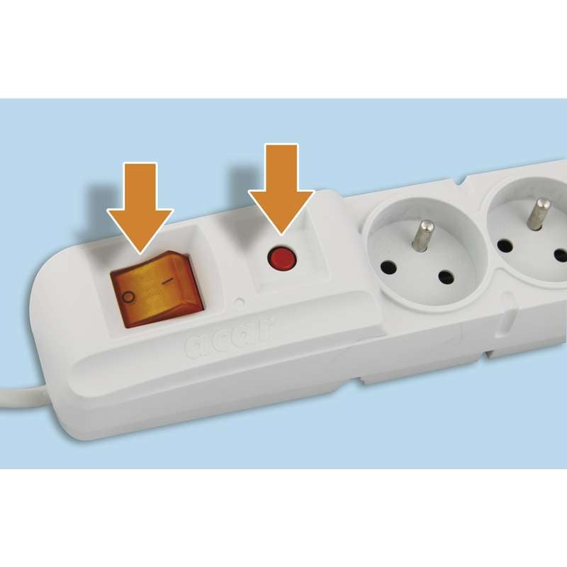 Emos Überspannungsschutz 5 Steckdosen 3 m, 3x1 mm, weiß - Growshop360