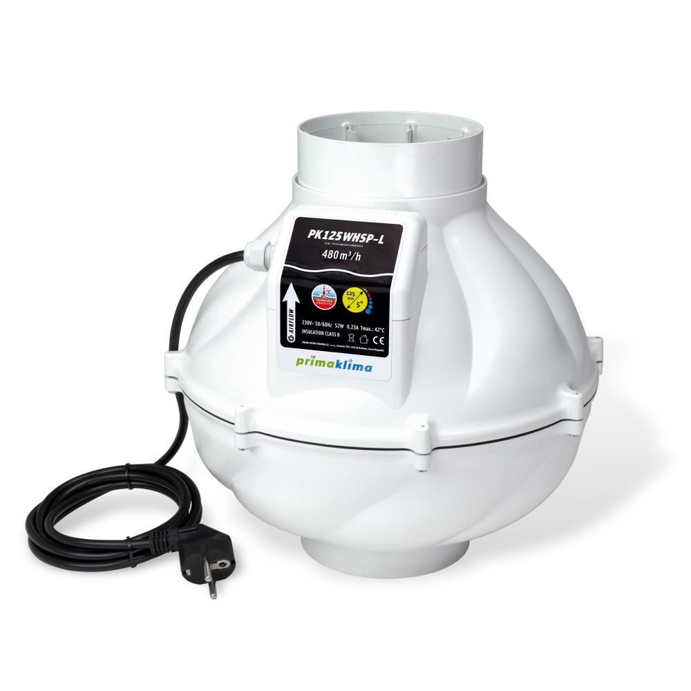 Prima Klima Rohrventilator Whisperblower 125 mm - 480 m3/Std, 1-Gang - Growshop360