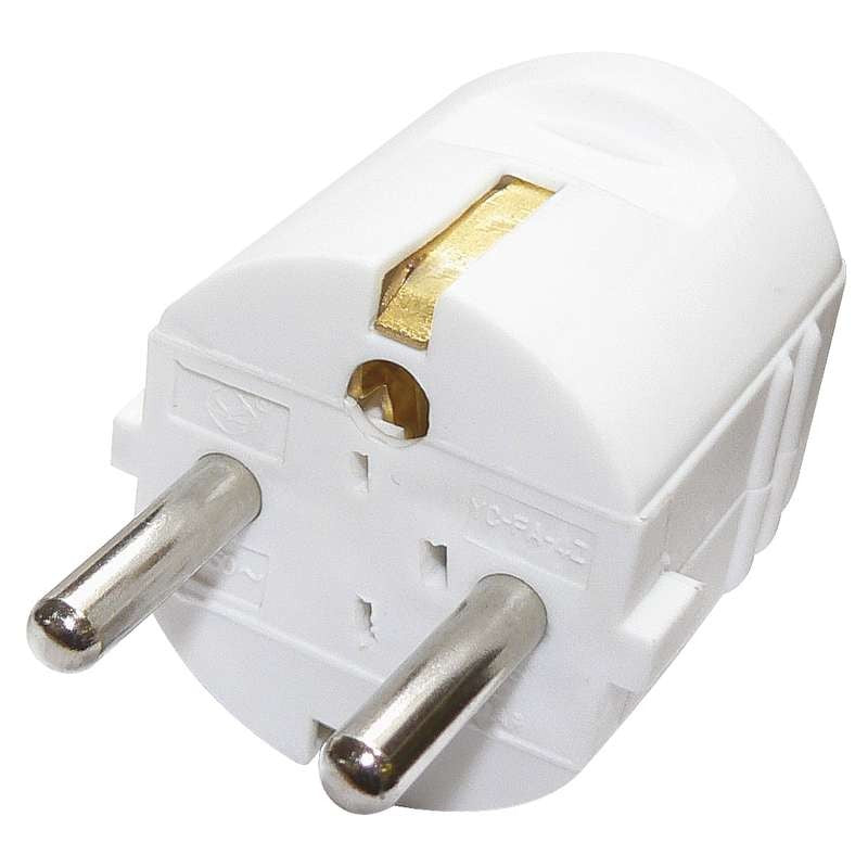 Gerader Stecker für Verlängerungskabel, weiß - Growshop360