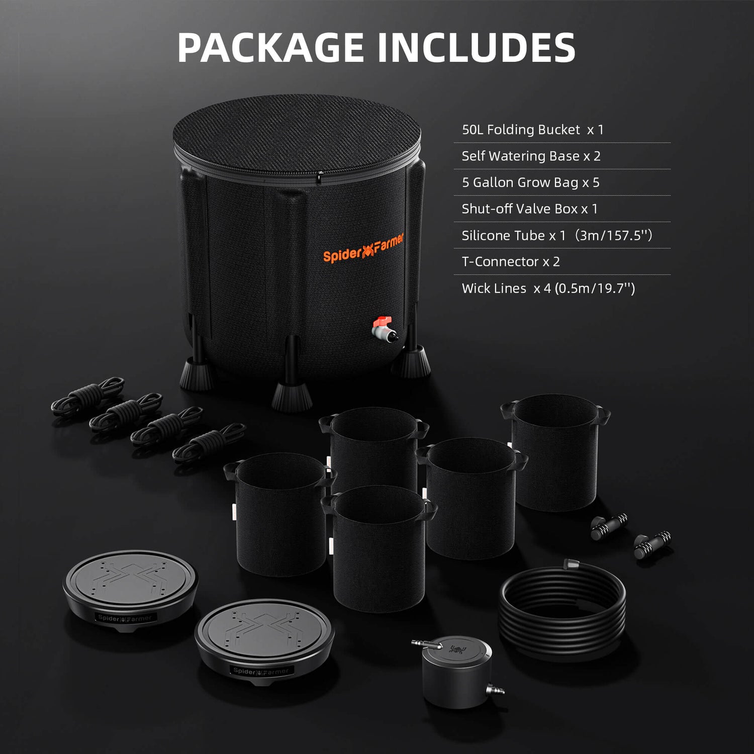 Spider Farmer® 2 Stück Selbstbewässerungssystem-Kits für Grow Tents und Gewächshäuser