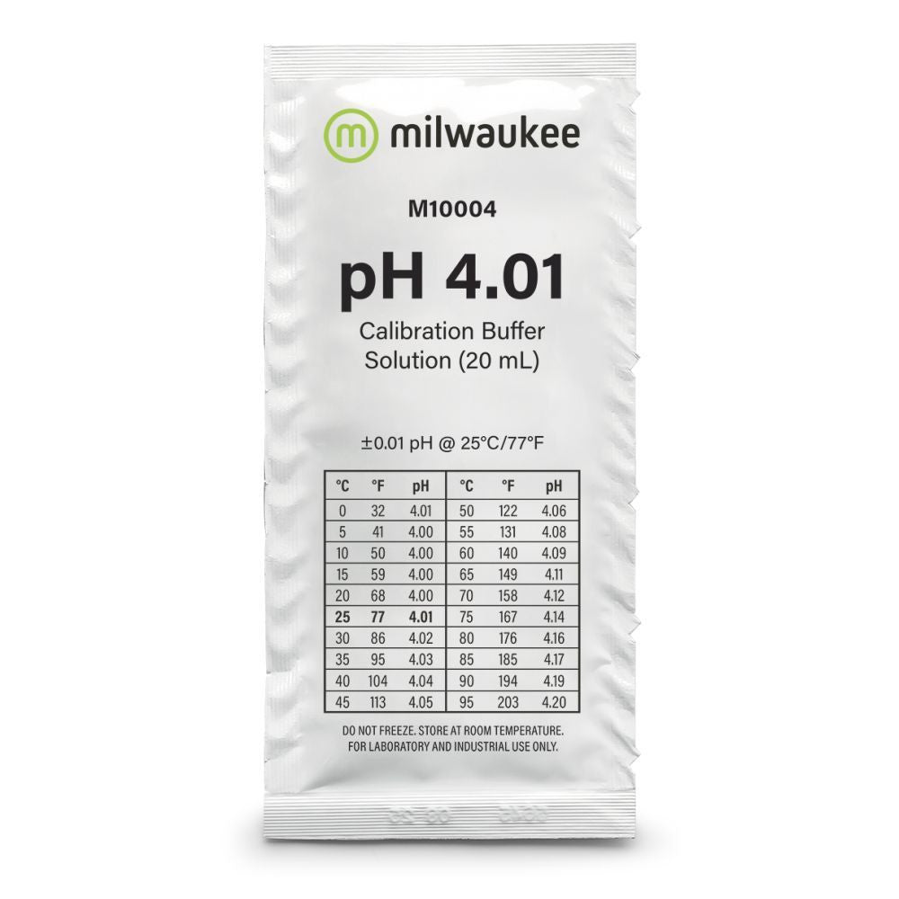 Milwaukee pH 4.01 Puffer 20 ml Kalibrierlösung, Box mit 25 Stück - Growshop360