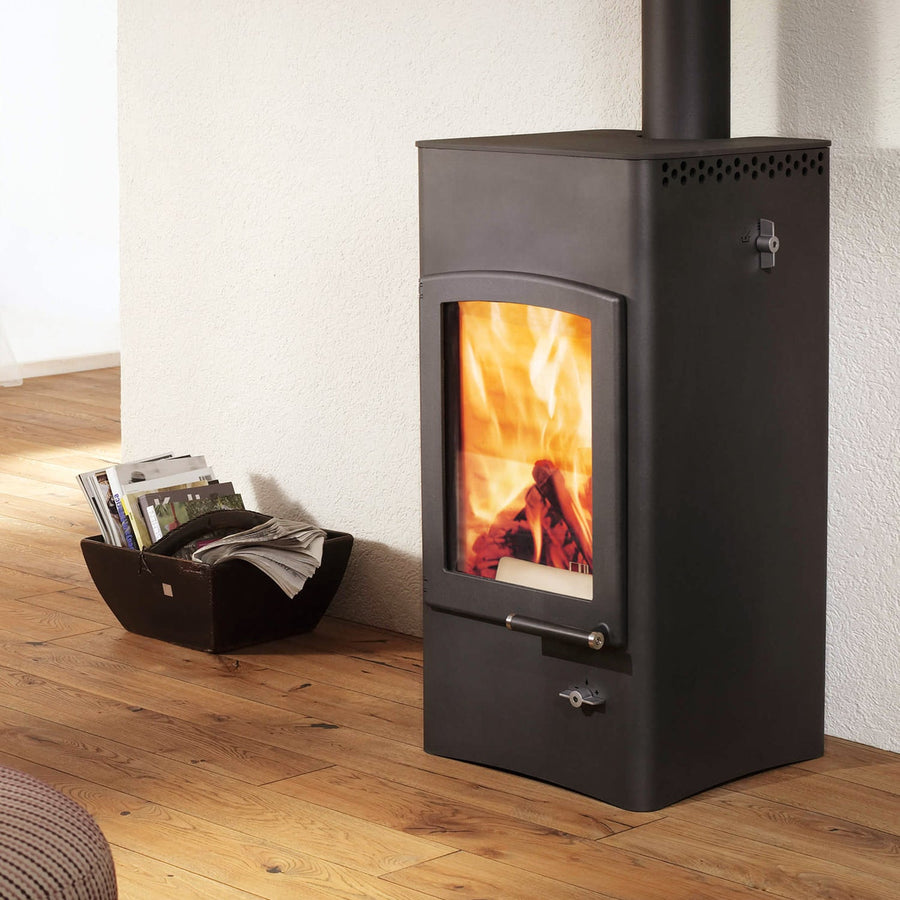 Austroflamm Lucy Cook Kaminofen 6 kW mit Kochplatte Stahl gussgrau