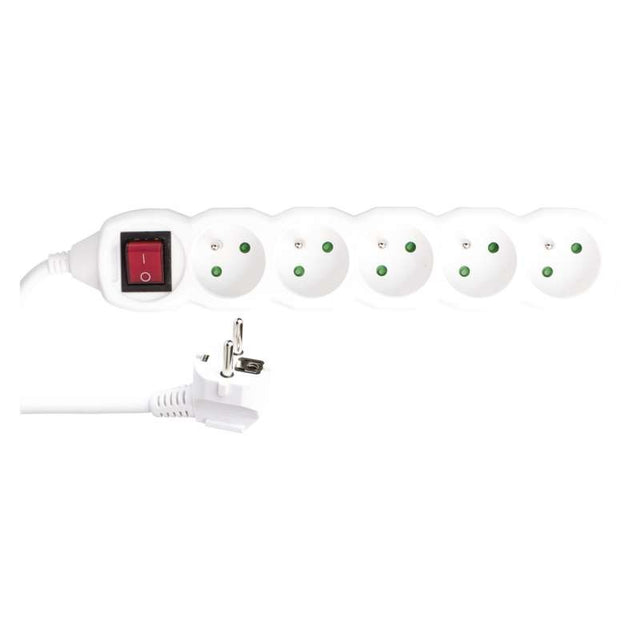 Verlängerungskabel mit Schalter für 5 Steckdosen, 5 m, 3x 1,5 mm - Growshop360