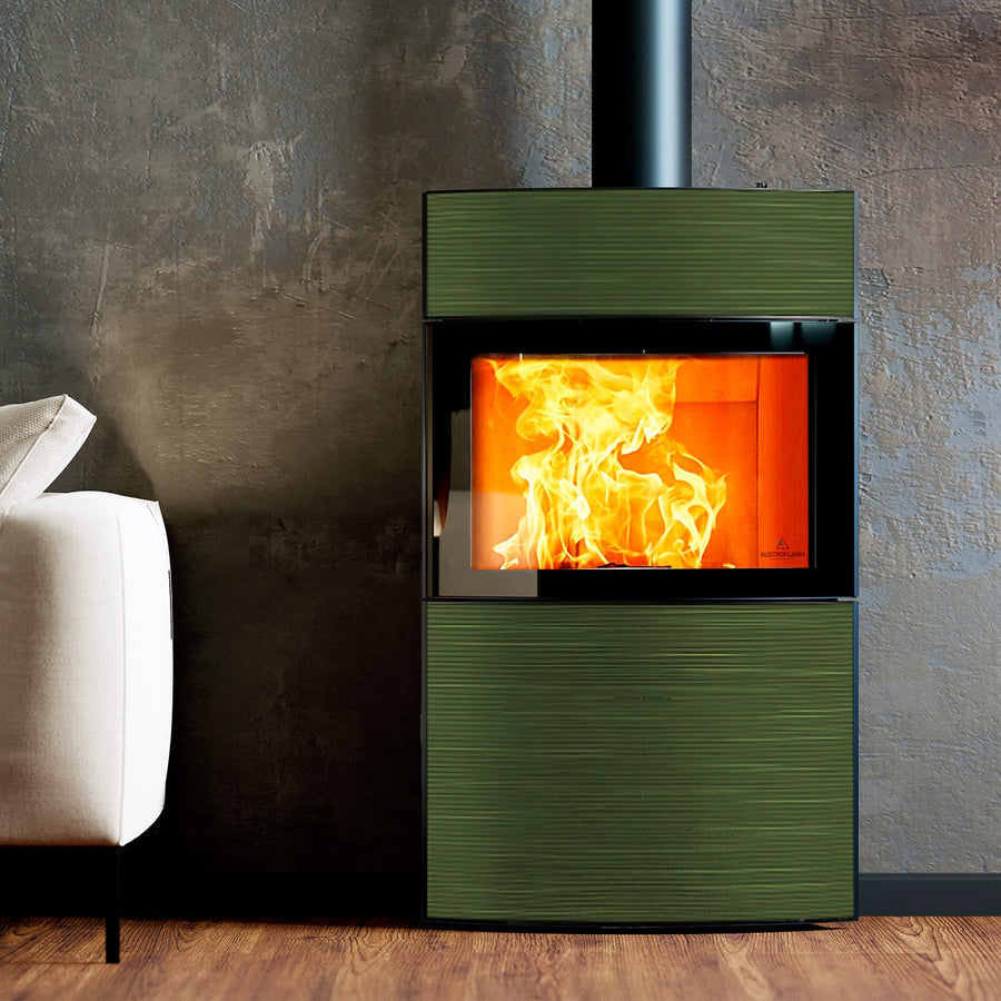 Austroflamm Fynn Xtra 2.0 Kaminofen 6 kW raumluftunabhängig Altgrün
