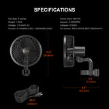 Spider Farmer® 6-inch clip fan for grow tents