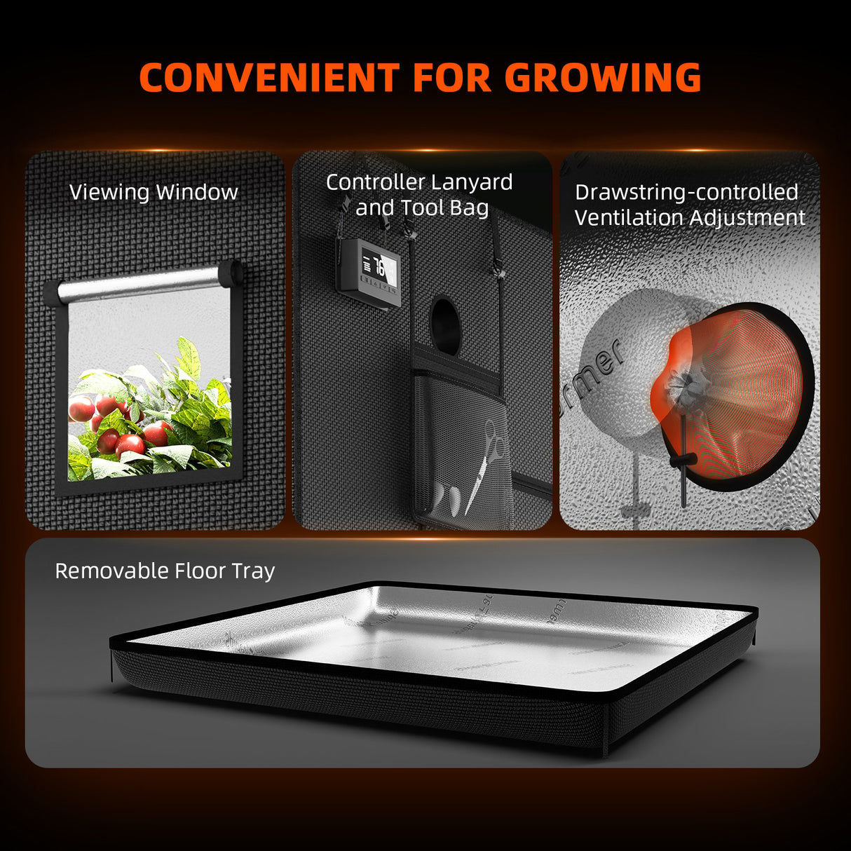 Spider Farmer 150x150x200 cm Lightproof Indoor Grow Tent