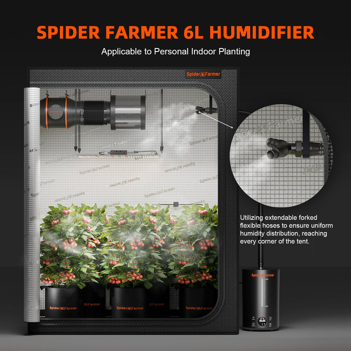 Spider Farmer 6L Cold Mist Humidifier for Plants