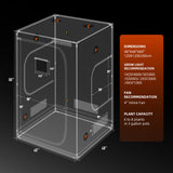 Spider Farmer 120x120x200 cm Indoor Grow Tent, 1680D highly reflective grow tent