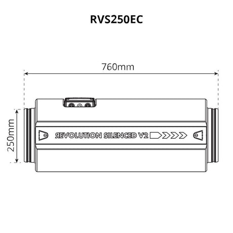 Abluftsystem Revolution Silenced V2 EC Vector 200 mm, 1345 m3/Std - Growshop360