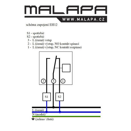 MALAPA EH12 - mechanische Wochenzeitschaltuhr (DIN/Schiene/Montageloch) - Growshop360
