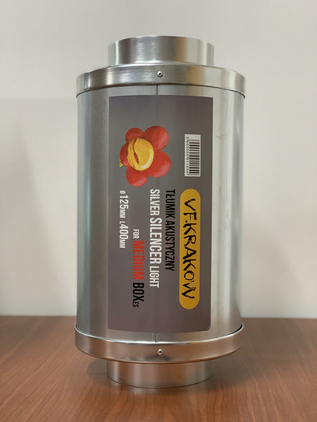 VF Silver Schalldämpfer 40 cm / Durchmesser 20 cm / Flansch 125 mm - Growshop360