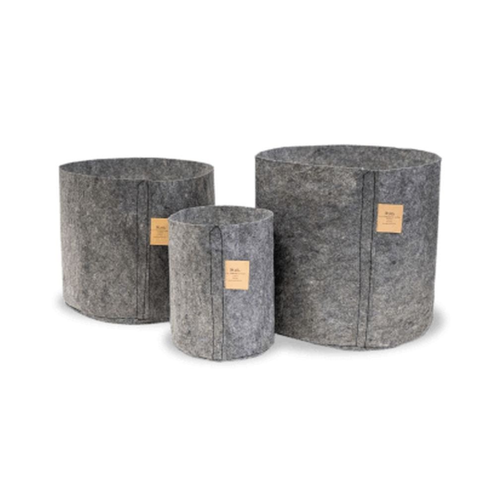 Root Pouch Grauer Textil-Blumentopf 25,5x11,5 cm - 12 l - Growshop360