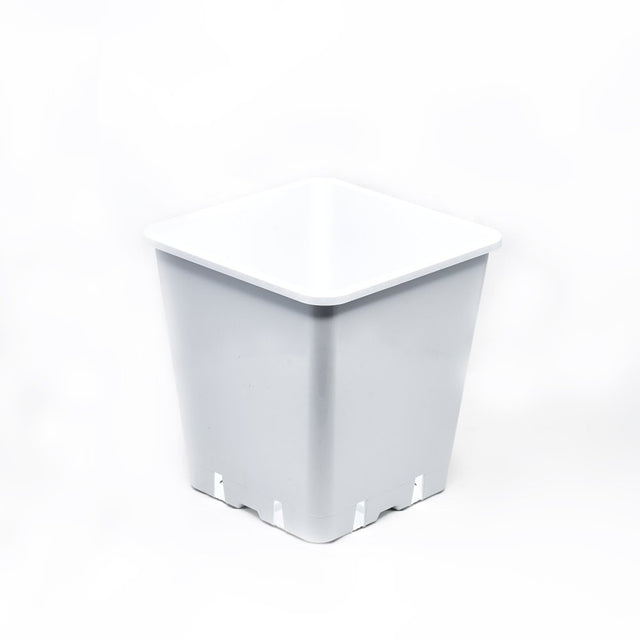 Blumentopf aus Plastik, viereckig weiß 25x25x26 cm - 11 l, PACKUNG 100 Stk. - Growshop360