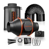 Spider Farmer 4-inch Inline Duct Fan with Speed ​​Controller, Exhaust Fan 205 CFM