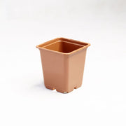 Plastik-Blumentopf, viereckig terrakotta 9x9x10 cm - 0,5 l, PACKUNG 100 Stk. - Growshop360