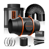 Spider Farmer® 6-Inch Inline Duct Fan Kits with Temperature and Humidity Control – 402CFM