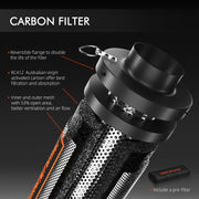 Spider Farmer 6-inch inline fan with air carbon filter and ventilation ducting combination and speed controller