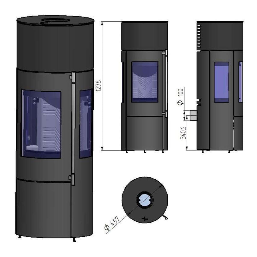 Haas+Sohn Luminus.l HSC Kaminofen 6,4 kW Energieeffizienzklasse A Rundform