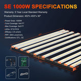 Spider Farmer SE 1000W LED Plant Light CO2 Horticulture Commercial Vertical Lamp