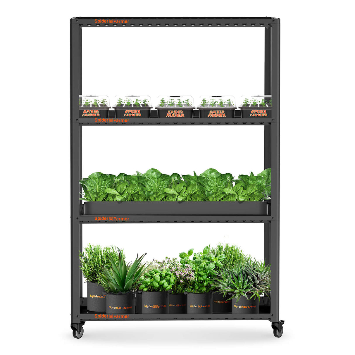 Spider Farmer 3-Tier Metal Plant Stand with Plant Shelves