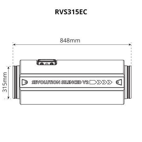 Abluftsystem Revolution Silenced V2 EC Vector Low Power 315 mm, 2224 m3/Std - Growshop360