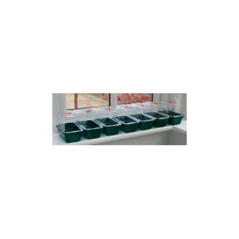 Garland Gewächshaus Mini High Dome Propagator Schwarz mit Drainage, Hartplastik, unbeheizt, 17x10x12 cm - Growshop360
