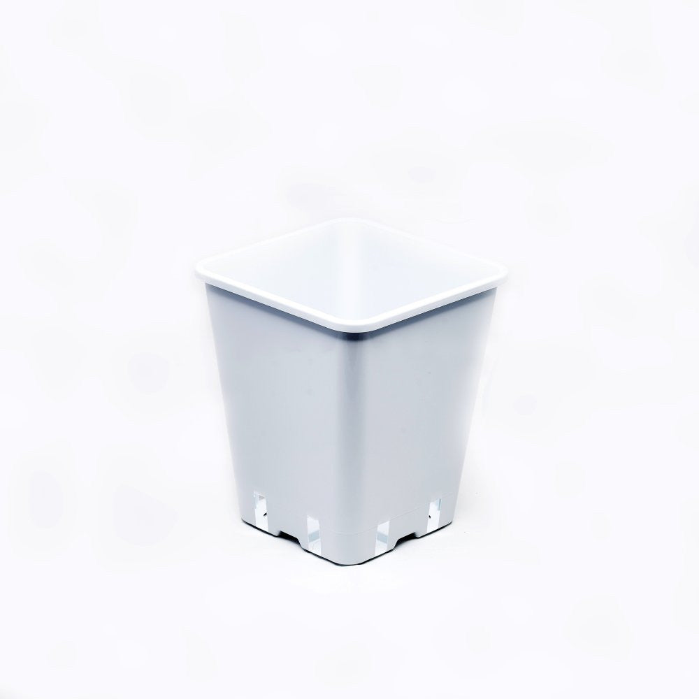 Blumentopf aus Kunststoff, quadratisch weiß 20x20x23 cm - 5,7 l, Packung mit 100 Stk. - Growshop360