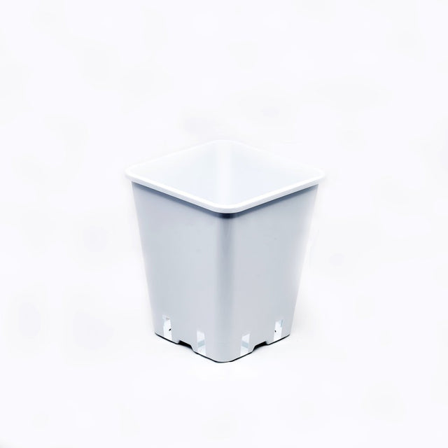 Blumentopf aus Kunststoff, quadratisch weiß 20x20x23 cm - 5,7 l, Packung mit 100 Stk. - Growshop360