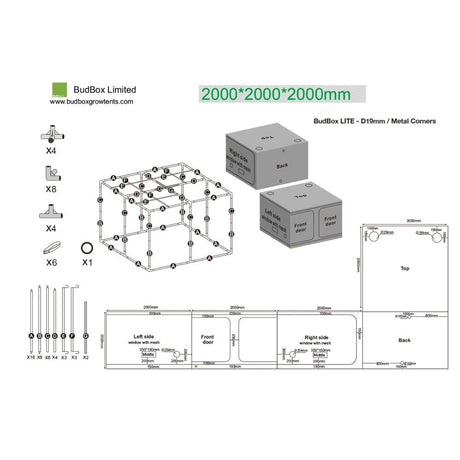 BudBox LITE-M 200x200x200 cm - Growshop360