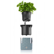 Plastkon Cobble Smart Pflanzgefäß Stahlblau, 15x15x14 cm - Growshop360