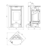 Haas+Sohn Kuopio II Kaminofen 8,8 kW Eckaufstellung 2 cm Wandabstand Woodstone 5