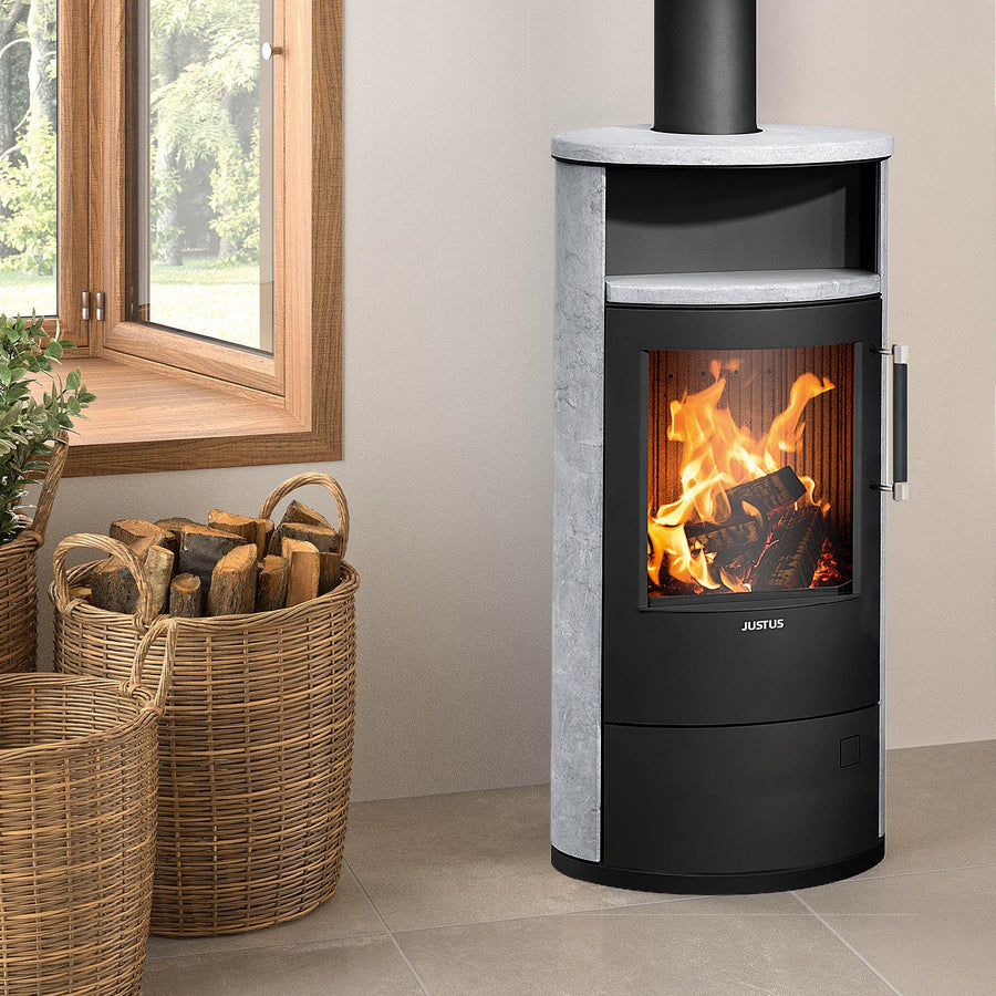 Justus Island 5 2.0 Kaminofen 5 kW Dauerbrand Speckstein 88 m³